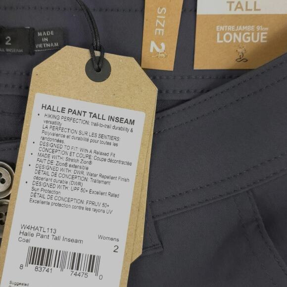 Prana Halle Convertible Pants Tall Inseam Coal - Picture 13 of 14